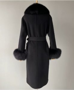 manteau en laine noir dos