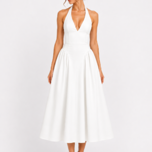 Robe midi dos nu évasée