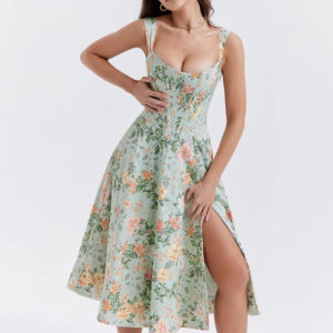 Robe midi bustier évasée