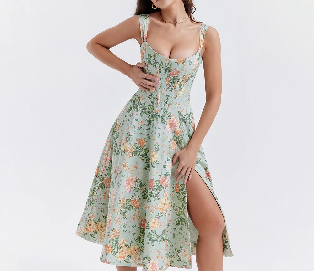 Robe midi bustier évasée